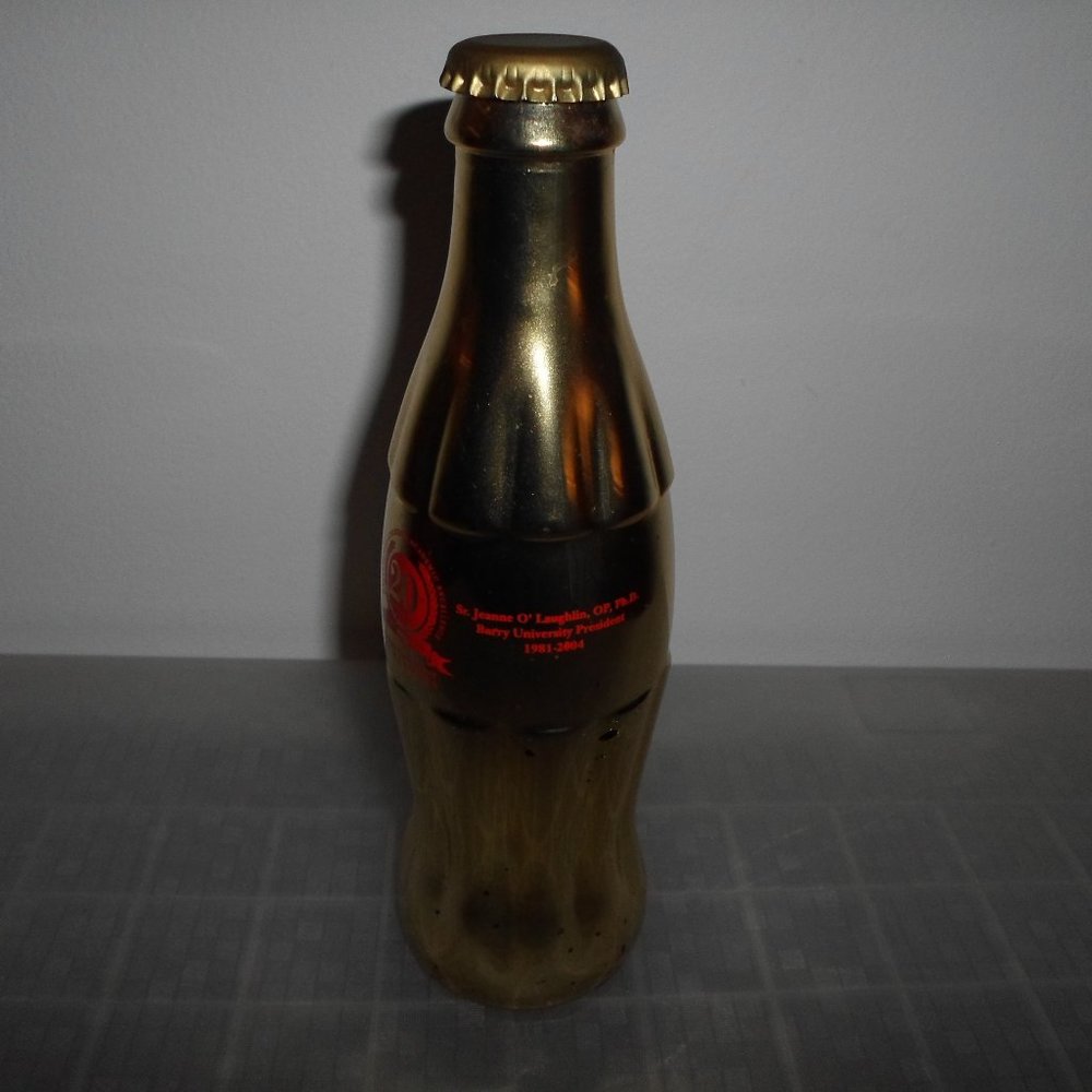 Barry University Athletics 20th Anniversary Gold Coca-Cola Commemorative Bottle
